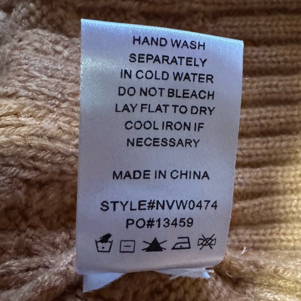 Mustard Cable Knit Ruffle Sweater - Chunky Cozy Fall Pullover - Women’s XL - Picture 10 of 10
